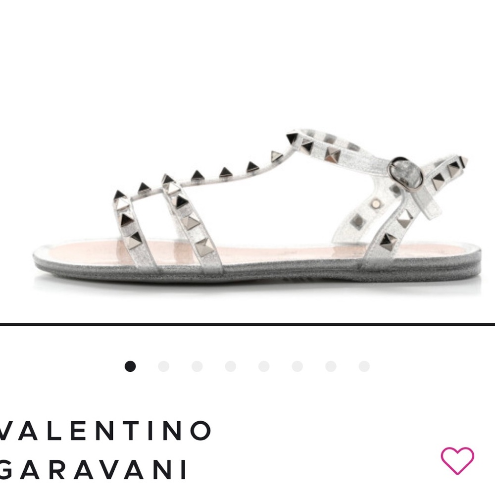 Valentino Garavani rockstuds silver Sandals- Size 40